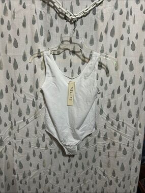 Yelete Women's White Tank Bodysuit